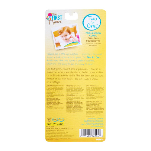 THE FIRST YEARS Two for One Fork&Spoon Combo, 4pk Assorted
